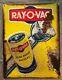 VINTAGE & RARE RAY O VAC LEAK PROOF BATTERY METAL SIGN (1960s)