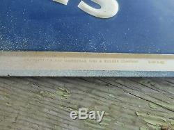 VINTAGE RARE TIN EMBOSSED 4' GOODYEAR TIRES Advertising ORIGINAL SIGN RARE