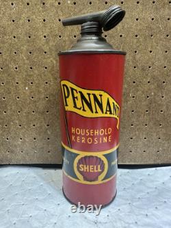VINTAGE SHELL PENNANT MOTOR OIL CAN RARE KEROSENE CAN empty