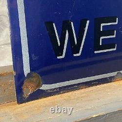 VOLKSWAGEN Enamel Sign 23.6x15.7 (60x40cm) Bus Automobile Old Rare Vintage Sign