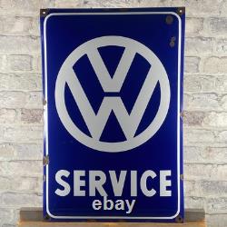 VOLKSWAGEN Enamel Sign 23.6x15.7 (60x40cm) Rare Retro Vintage Service Wall Sign