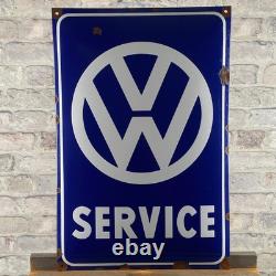 VOLKSWAGEN Enamel Sign 23.6x15.7 (60x40cm) Rare Retro Vintage Service Wall Sign
