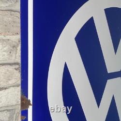 VOLKSWAGEN Enamel Sign 23.6x15.7 (60x40cm) Rare Retro Vintage Service Wall Sign