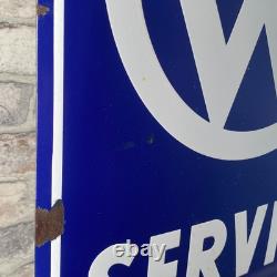 VOLKSWAGEN Enamel Sign 23.6x15.7 (60x40cm) Rare Retro Vintage Service Wall Sign