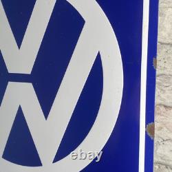 VOLKSWAGEN Enamel Sign 23.6x15.7 (60x40cm) Rare Retro Vintage Service Wall Sign