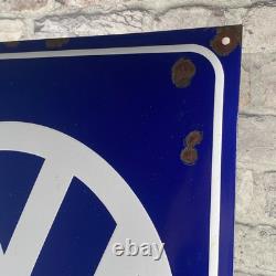 VOLKSWAGEN Enamel Sign 23.6x15.7 (60x40cm) Rare Retro Vintage Service Wall Sign