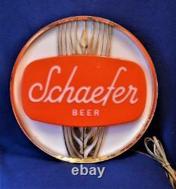 VTG 1970th Rare Schaefer Beer hanging Lighted Bar Advertisement 13 Sign works