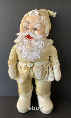 VTG Large 50s 60s RARE GOLD Rushton Santa Claus Rubber Face 24 DOLL Christmas