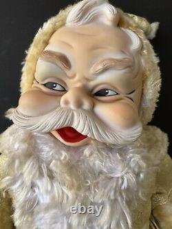 VTG Large 50s 60s RARE GOLD Rushton Santa Claus Rubber Face 24 DOLL Christmas