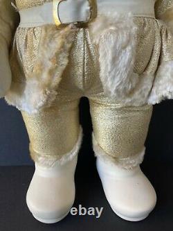 VTG Large 50s 60s RARE GOLD Rushton Santa Claus Rubber Face 24 DOLL Christmas