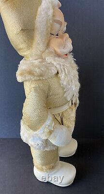 VTG Large 50s 60s RARE GOLD Rushton Santa Claus Rubber Face 24 DOLL Christmas