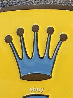 V Rare Vintage'style Of' Rolex Watch Crown Enamelled Cast Metal Sign Offers