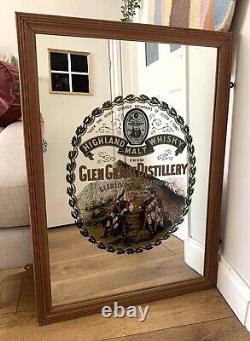 Very Large Vintage Glen Grant Distillery Highland Malt Whisky Pub Mirror Rare
