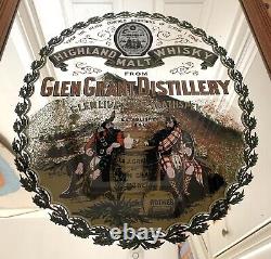 Very Large Vintage Glen Grant Distillery Highland Malt Whisky Pub Mirror Rare