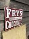 Very RARE ORIGINAL Fry's Chocolate Enamel Sign Vintage