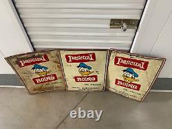 Very RARE Vintage DISNEY Donald Duck Pascual Boing Advertisement Signs, 1950s