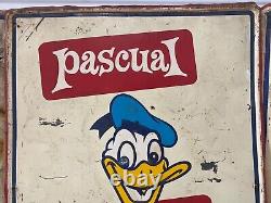 Very RARE Vintage DISNEY Donald Duck Pascual Boing Advertisement Signs, 1950s