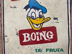 Very RARE Vintage DISNEY Donald Duck Pascual Boing Advertisement Signs, 1950s