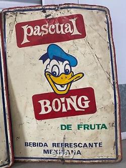 Very RARE Vintage DISNEY Donald Duck Pascual Boing Advertisement Signs, 1950s