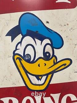 Very RARE Vintage DISNEY Donald Duck Pascual Boing Advertisement Signs, 1950s