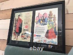 Very Rare 1950's Vintage Mobil Oil India Advertising Posters Gauhati & Jaipur
