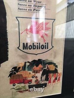 Very Rare 1950's Vintage Mobil Oil India Advertising Posters Gauhati & Jaipur