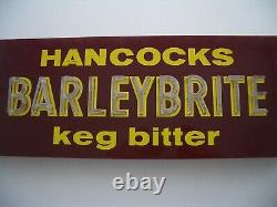 Very Rare 1960's Vintage Hancocks Barley Brite Keg Bitter Beer Advertising Sign