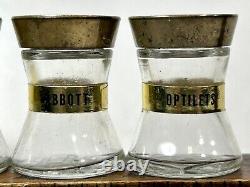 Very Rare Abbott Opilets Gold Glass Advertising Bottles Chicago Ill Vtg RX USA