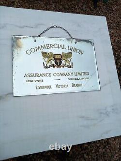 Very Rare Antique Vintage Commercial Union London Advertising Mirror