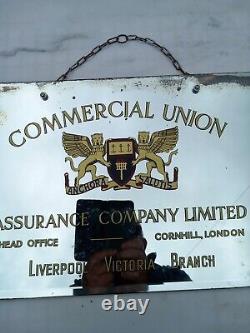 Very Rare Antique Vintage Commercial Union London Advertising Mirror