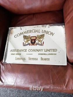 Very Rare Antique Vintage Commercial Union London Advertising Mirror