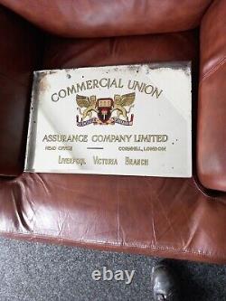 Very Rare Antique Vintage Commercial Union London Advertising Mirror