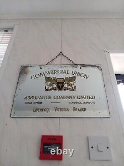 Very Rare Antique Vintage Commercial Union London Advertising Mirror