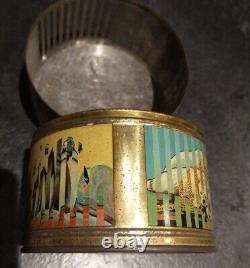 Very Rare Maison Lyons Toffee Tin Revolving Zoo Lithograph vintage advertising