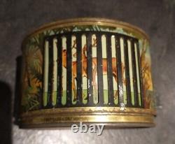 Very Rare Maison Lyons Toffee Tin Revolving Zoo Lithograph vintage advertising