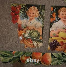 Very Rare Vibrant Vintage Shop Display Posters For Retail Fruit Trade Federation