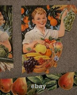 Very Rare Vibrant Vintage Shop Display Posters For Retail Fruit Trade Federation