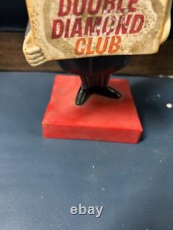 Very Rare Vintage 1950s Join The Double Diamond Club Resin Figure