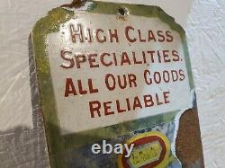 Very Rare Vintage Antique Small Hudson's Soap Enamel Wall Sign / Fingerplate