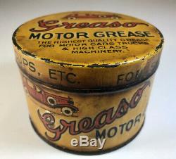 Very Rare Vintage Greaso Motor Grease 1 Lb Tin Car Garage Petrol Oil Coburg Melb