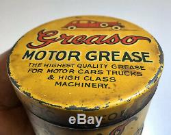 Very Rare Vintage Greaso Motor Grease 1 Lb Tin Car Garage Petrol Oil Coburg Melb