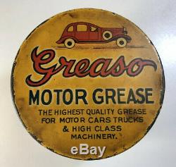 Very Rare Vintage Greaso Motor Grease 1 Lb Tin Car Garage Petrol Oil Coburg Melb