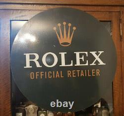 Very Rare Vintage Green Rolex Dealer Shop Display Sign Enamel 24