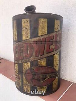 Very Rare Vintage Old Original 1930s Speedwell Motor Oil Can LARGE 10L