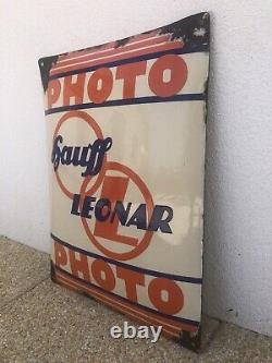 Very Rare Vintage Old Original Photo Hauff Leonar Enamel Sign Emailschild 1920s