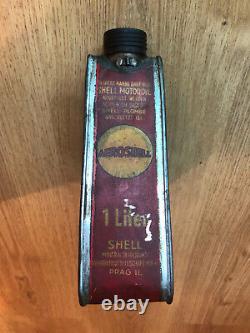 Very Rare Vintage Old Original Shell Aeroshell Triangle Oil Can