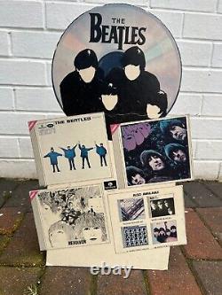 Very Rare Vintage The Beatles Shop Display Sign For Parlophone Records