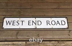 Very Rare Vintage UK Road Sign WEST END ROAD Metal 120cm X 23cm LONDON