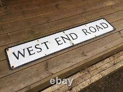 Very Rare Vintage UK Road Sign WEST END ROAD Metal 120cm X 23cm LONDON
