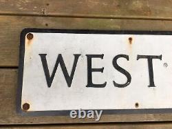 Very Rare Vintage UK Road Sign WEST END ROAD Metal 120cm X 23cm LONDON